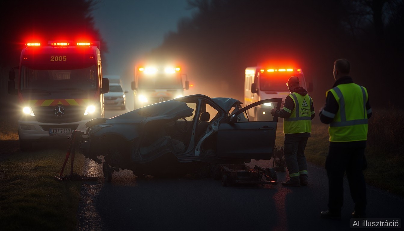 Három autó ütközött a 13-as főúton – mentőhelikopter érkezett, két embert feszítővágóval szabadítottak ki